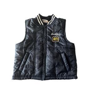 Levi Strauss quilted full zip vest kids 2T Navy embroidered full logo puffer